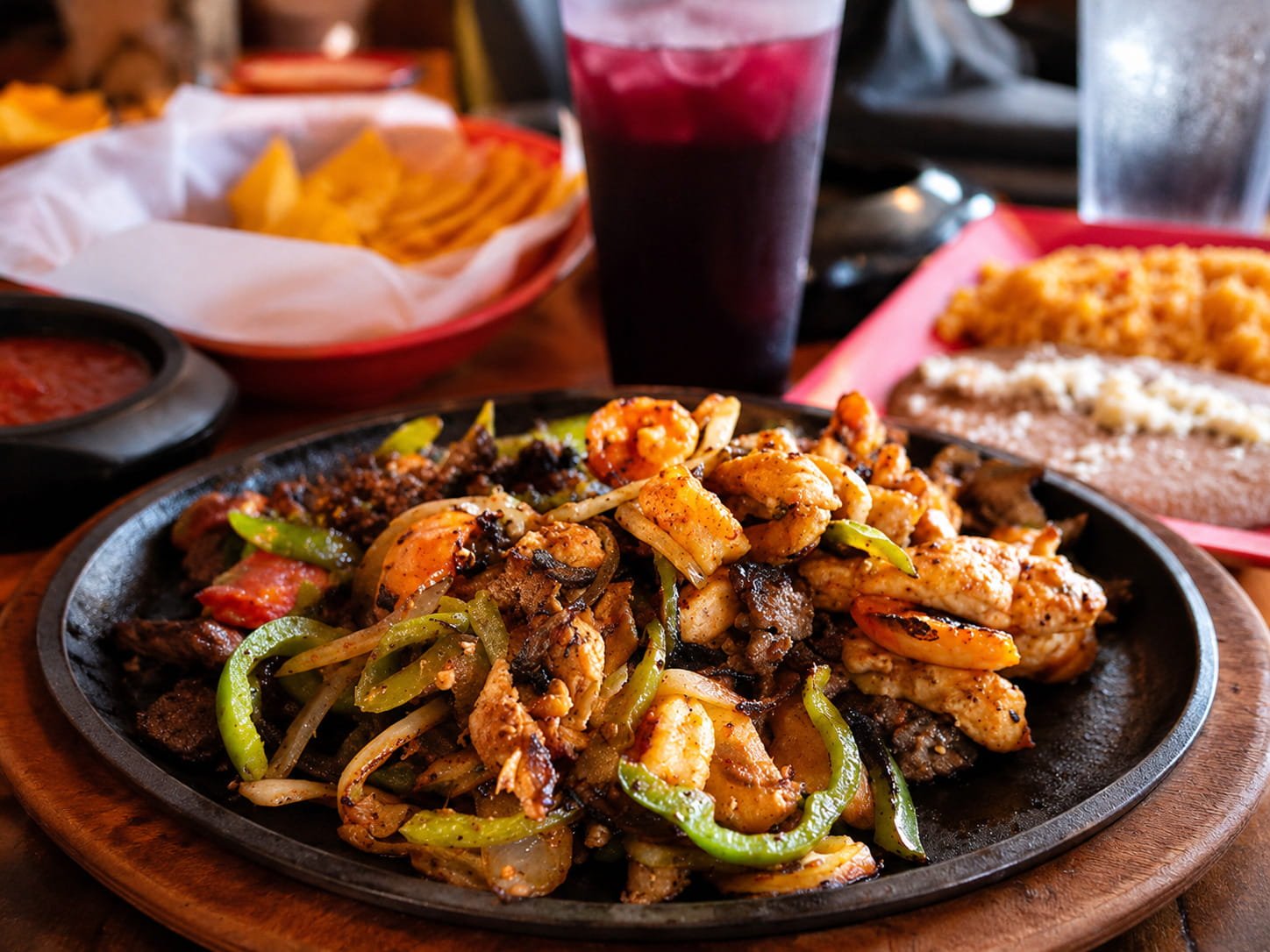 Sizzling fajitas and vibrant sides
